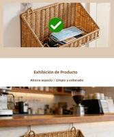 Cesta De Almacenamiento Plegable Imitación Rotura Montada En La Pared Organizador De Estante Inclinado Para Cocina Sala De Estar Baño Dormitorio Balcon - details 2