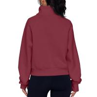 Nueva Sudadera De Mujer Con Capucha Cuello Erguido Otoño Invierno Color Sólido Fleece Manga Larga Bolsillos Cierre Media Pullover Suave - details 47