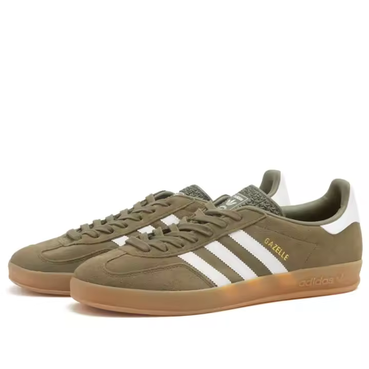 Adidas Gazelle Indoor JQ0174 Olive Strata / Cloud White / Gold Metallic - 1