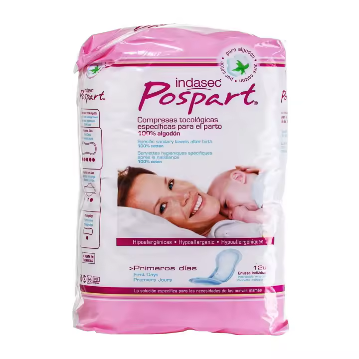 Compresas indasec posparto primeros días 12 unidades - 1