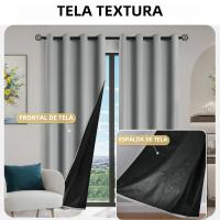 Cortinas De Blackout 100% En Color Sólido Para Protección Solar Y Aislamiento Total Para Dormitorio Y Sala De Estar - details 14