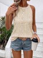 Chaleco De Verano Para Mujer Nuevo Jacquard Hueco Suéter Tejido Sin Mangas Moda Transpirable Casual Top Para Mujer - details 20