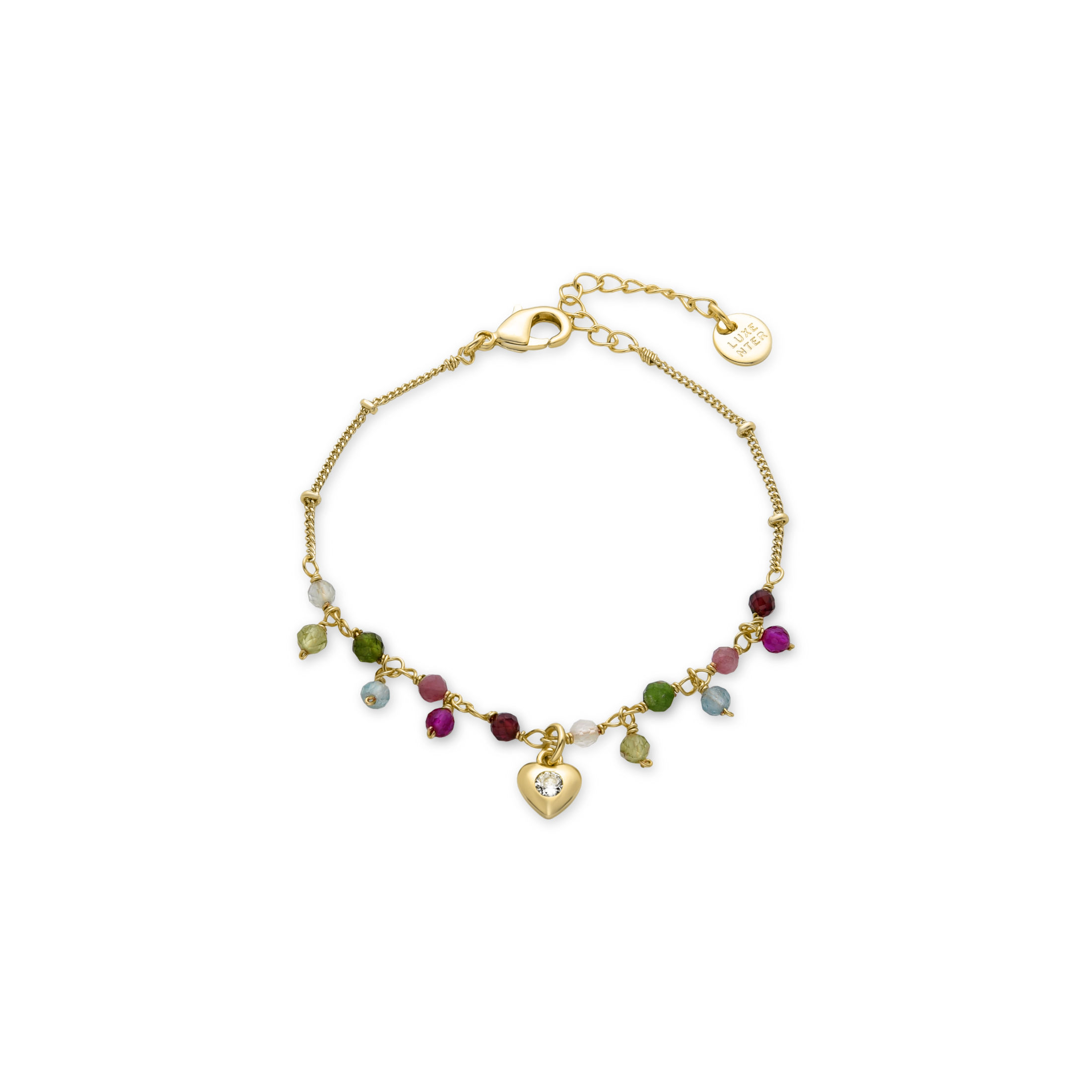 Luxenter Pulsera Wyrm de Cristal Morado y Oro 18K