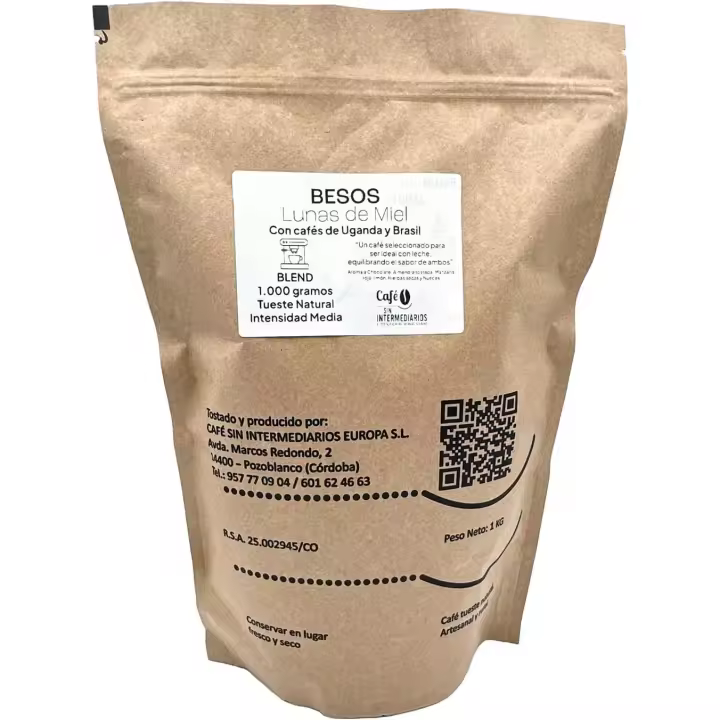 CAFE SIN INTERMEDIARIOS | Besos | Café Colombia 1Kg | Tostado semanal | Molido al envío | Intensidad media | Ideal con leche - 1