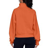 Nueva Sudadera De Mujer Con Capucha Cuello Erguido Otoño Invierno Color Sólido Fleece Manga Larga Bolsillos Cierre Media Pullover Suave - details 52