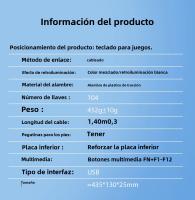 Teclado Gaming K500 Con Keycaps Blanco Y Rosa Mezclados 104 Teclas Cableado Para Laptop PC Estilo Mécanico Interfaz USB - details 4