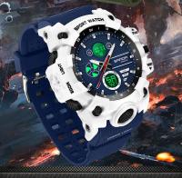 Reloj Militar Para Hombre SANDA Resistente Al Agua 50M Reloj De Pulsera Digital Con Luz LED Y Alarmas Deportivo Resistente Al Shock - details 3