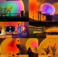 Lámpara De Noche Bluetooth Proyector De Puesta De Sol Luz Arcoíris Para Decoración De Habitación Luz De Ambiente Redonda Para Mesa - details 7
