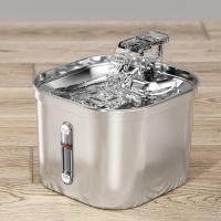 Fuente de acero inoxidable con marca de agua para gatos, dispensador automático de agua, filtro con sensor, bomba Ultra silenciosa - detalles 2