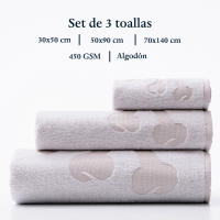Set toallas de baño (tocador 30x50cm + manos 50x90cm + baño 70x140cm) 450GSM en algodón varios colores Scalpers Home - details 40