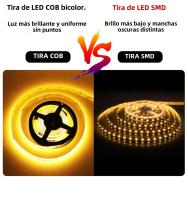Barra De Luz LED Flexible COB Bicolor CCT 5m 10m 24V 12V Con Dimmer RF Amarillo Blanco 2700-6500K Regulable Para Sala De Estar - details 7