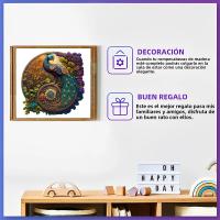 Puzzle De Madera Con Patrón De Pavo Real En Forma Irregular Juego De Rompecabezas Para Regalo De Halloween Navidad Cumpleaños Para Adolescentes Y Adultos - details 0