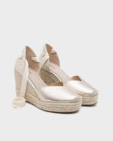 Alpargatas de Cuña con Plataforma de Esparto y Cintas para Mujer, 10 cm de Altura, Ideal para Verano y Eventos - details 0