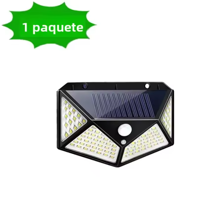 Lámpara De Pared Solar Exterior Con Sensor De Movimiento PIR 100LED Luz Solar Para Jardín Courtyard Iluminación De Calle - 1