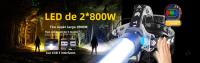 Linterna Frontal LED Ultra Potente 800W Recargable Con Sensor IR Para Pesca Y Camping Luz De Correa 3000M Brillo Alto 60° Ángulo De Haz Impermeable - details 0