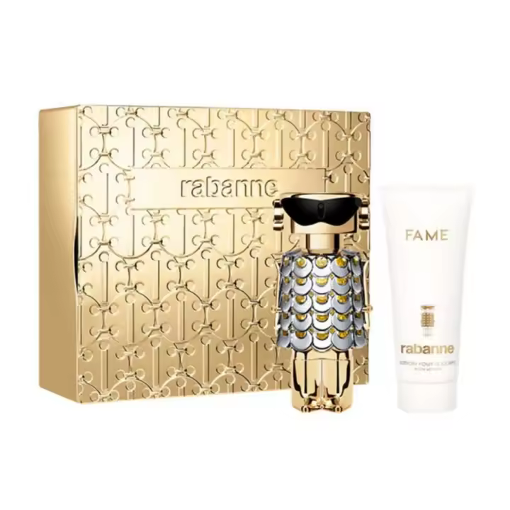 Paco Rabanne - Fame Set Regalo para mujer Eau de Parfum 80 Ml.+ Body Lotion 100 Ml. | Estuche regalo para Mujer. Fragancia Floral, Amaderada, Moderna y Brillante. - 1
