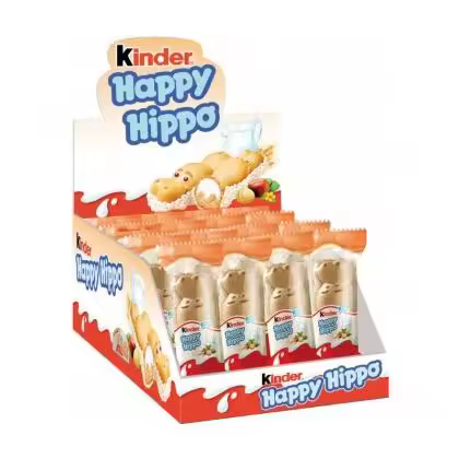 Kinder Happy Hippo Original 28 unidades- Hipopótamo relleno de crema de leche y avellana. - 1
