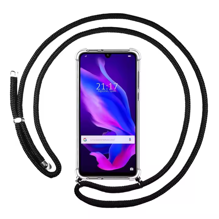 Tumundosmartphone Funda Colgante Transparente para Huawei P30 Lite con Cordon Negro - 1