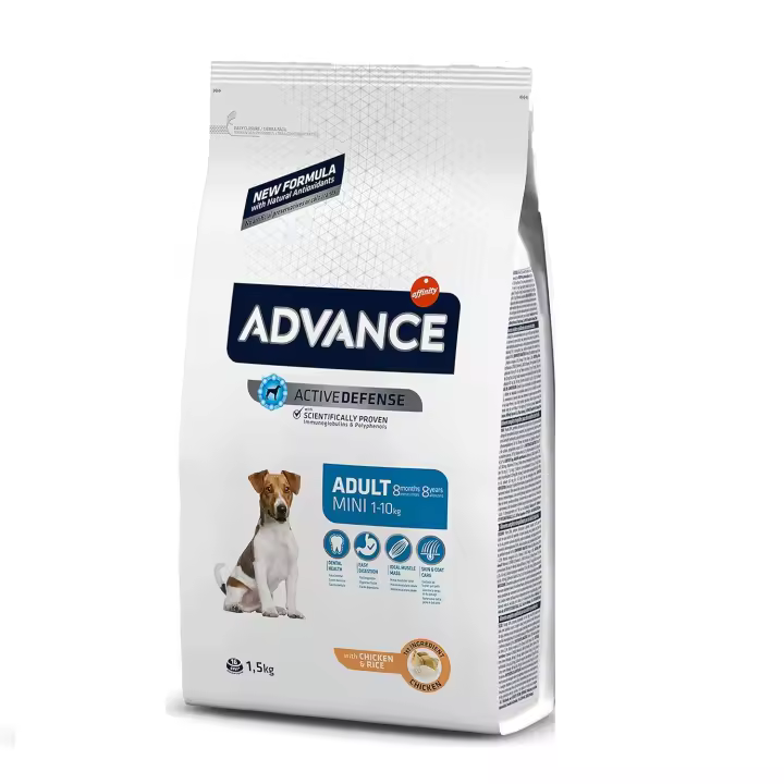 Advance Mini Adult Chicken & Rice 1,5 Kg para Perros Pequeños de Alta Gama con pollo y arroz. - 1