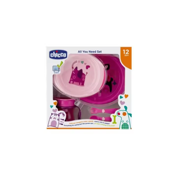 CHICCO SET DE COMIDA ROSA +12 M - 1