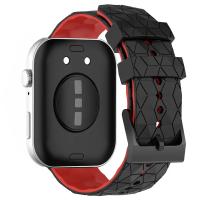 Correa De Deporte De Silicona Suave De Dos Tonos Para Huawei Watch Fit 3 Con Patrón De Fútbol Tamaño 20cm Unisex - details 9