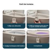 Lámpara De Noche Para Inodoro LED Proyección Con Activación Por Movimiento 10 Colores Impermeable Iluminación Decorativa Para Baño - details 4