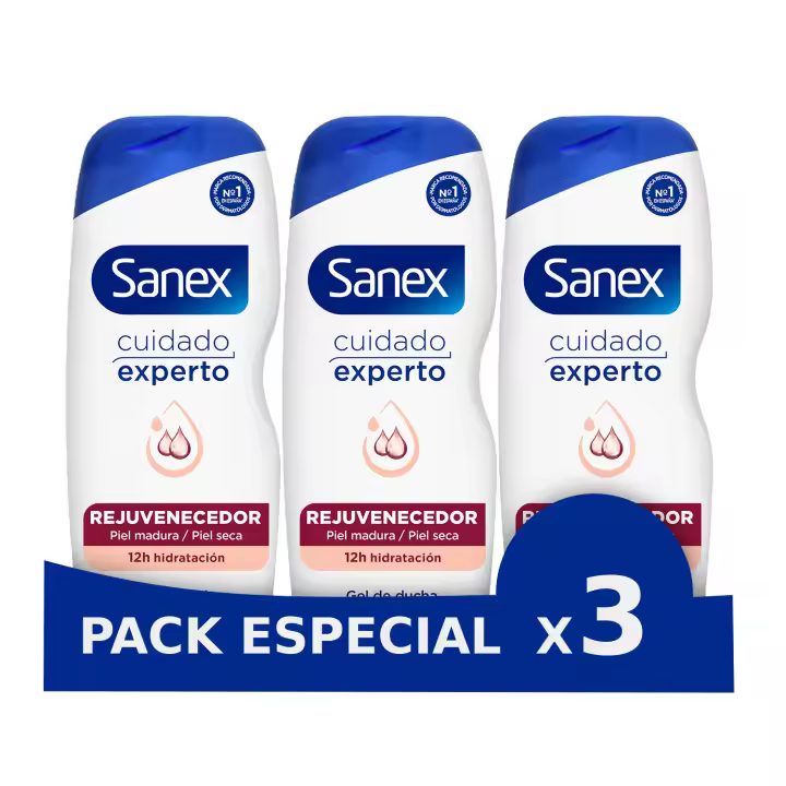 Gel de Ducha Sanex Cuidado Experto Rejuvenecedor 600 ml - 1