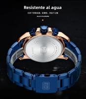 Reloj De Pulsera De Cuarzo Para Hombre MINI FOCUS Gran Dial Resistente Al Agua Con Función De Calendario Y Luz Trasera Acero Inoxidable Estilo Casual - details 15
