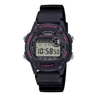 Reloj CASIO Hombre - Digital con LED Automática y Correa Bio-Resina – Negro con Detalles en Rosa | 5 BAR | W-220H-1A2VEF - details 0