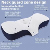 Almohada de espuma viscoelástica con rebote slow para el cuello, almohada ergonómica with FORMA DE Mariposa (color: Negro) - details 2