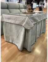 Ropa de Mesa Camilla Tejido Rústico Terciopelo Elegante Extragrueso color Verde Pastel (incluye tapete) - 120 x 70 cm DECOPAQ - details 2