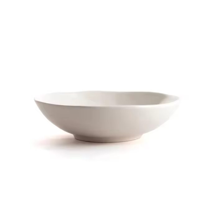 BIDASOA COSMOS Plato Hondo Cerámico 20,5CM Blanco Brillo Relieves organicos Apilable - 1