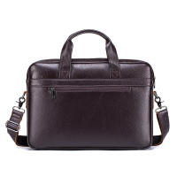 Bolso De Negocios Para Hombre De Cuero Genuino Gran Capacidad Con Computadora - Bolsa De Mano De Capa Superior De Vaca - details 6