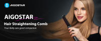 AIGOSTAR Cepillo Alisador Pelo Iónico con 5 Ajustes de Calor, Luz Infrarroja, 130℃-210℃, Calentamiento Cerámico, Anti Escaldaduras. - details 0