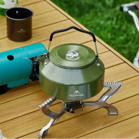 Hervidor De Agua De Viaje Ultraligero De 1.4L Con Manija Para Estufa Café Metal Suministros De Mesa Color Khaki Verde Negro - details 10