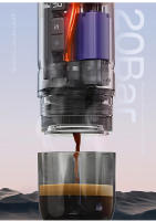 HiBREW H4C BARISTA ULTRA, Portable Coffee Machine, Detachable Battery, Wireless Heating, AdjustableTemperature (85~95°C), Professional Bottomless 51mm Portafilter, 20-BarHigh Pressure, 100mL Water Tank, with Aluminum Alloy Stand, 7500mAh Battery - details 20