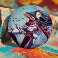 Broche De Anime Levi Ackerman Attack on Titan Badge Redondo Laser Accesorios Para Ropa Y Mochilas Material Metálico Estilo Moderno - details 6