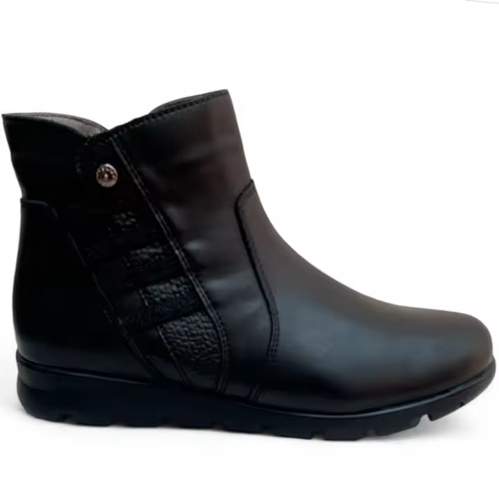 Botines Mujer Flexpies 1440N Negros en Piel con Elásticos y Cremallera – Cómodos y Estilosos para Otoño-Invierno - 1