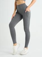 Leggings De Cintura Alta Para Mujer Con Bolsillos Yoga Fitness Running Sportswear De Color Sólido Estilo Elegante Y Cómodo - details 18