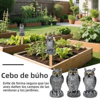 Estatua De Búho Simulada Plástica Repelente De Pájaros Realista Impermeable Y Protector Solar Para Jardín Patio Exterior - details 0