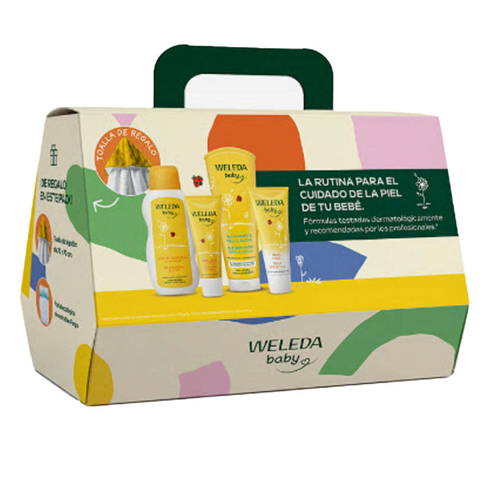 Weleda Baby Set Rutina Bienvenida Bebe Regalo Toalla + Pañal Pack 26