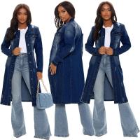 Nueva Llegada Chaqueta De Larga Manga Completa De Algodón Y Vaquera Para Mujer Abrigo De Trench Cardigan Capa De Jean Estilo High Street Otoño/Invierno - details 1