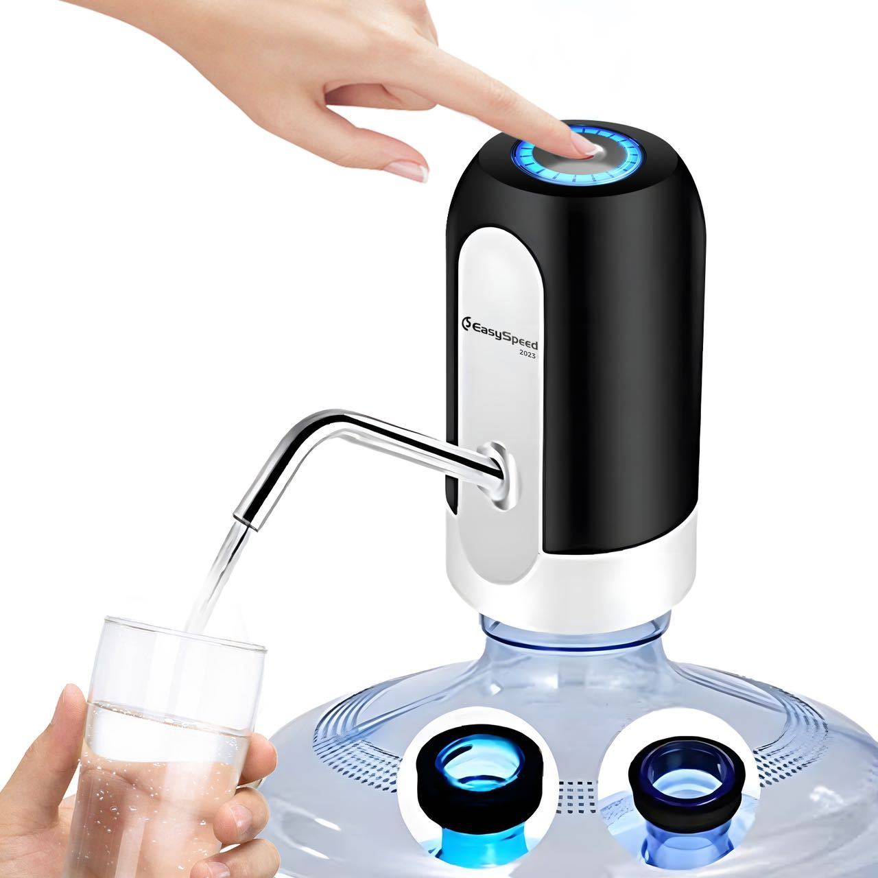 Dispensador de Agua Eléctrico USB-C ,Bomba Recargable 1200mAh con 2 Adaptadores para Garrafas y Botellas de 3,5 a 18,9L , Ideal para Hogar, Oficina y Camping Dispensador de Agua Eléctrico USB-C Recargable - Compacto, Portátil y Fácil de Usar