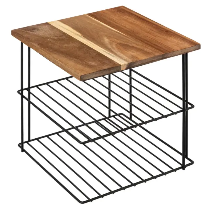 STARLEY-Estantería de esquina 2 alturas,Estante Esquinero Hecho de Hierro,Organizador de cocina,Soporte para vajilla,Organizador de armarios de cocina - 1