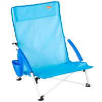 Aktive - Silla de playa plegable azul marino con bolsillo lateral, estructura de acero, ligera y fácil de transportar, para playa y camping - details 0