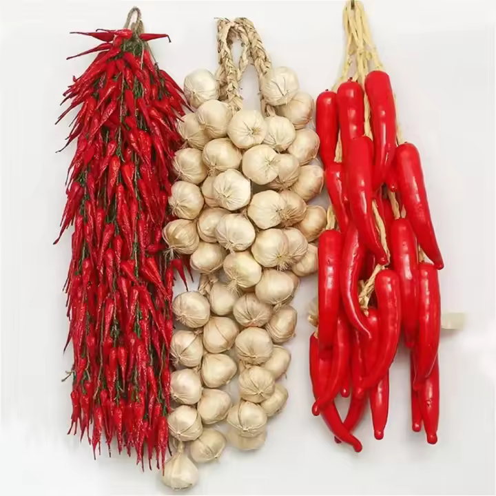 Decoración Artificial De Frutas Y Verduras De Espuma Realista Para Cocina Estilo Chino Pimiento Rojo Cebolla Ajo Maíz 1 Pieza - 1