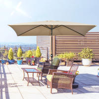 Outsunny Sombrilla de Aluminio 198x296x255 cm Parasol Rectangular de Jardín Inclinable con Manivela y Poste Desmontable para Terraza Piscina Patio Exterior - details 1