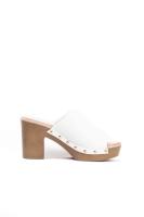 Paloma Wang sandalias mujer mules con tacón alto y plataforma efecto madera con tachas - details 6