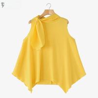 ZANZEA Camiseta Para Mujer Verano Tops 2025 Sólida Sin Mangas Asimétrica Casual Suelta Con Cuello Redondo Y Scaro - details 4