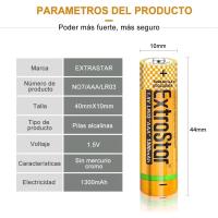 SET 24/48 Batería Alcalina Extrastar AAA LR03 1.5v 1300mah No7 Amplio rango de rendimiento, no recargable - details 0